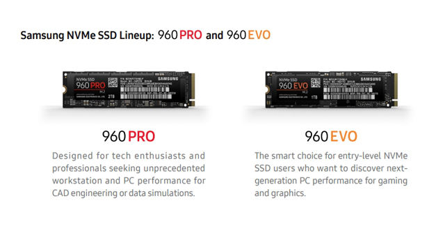 삼성 960PRO vs 960EVO vs 950PRO M.2 SSD 선택은?