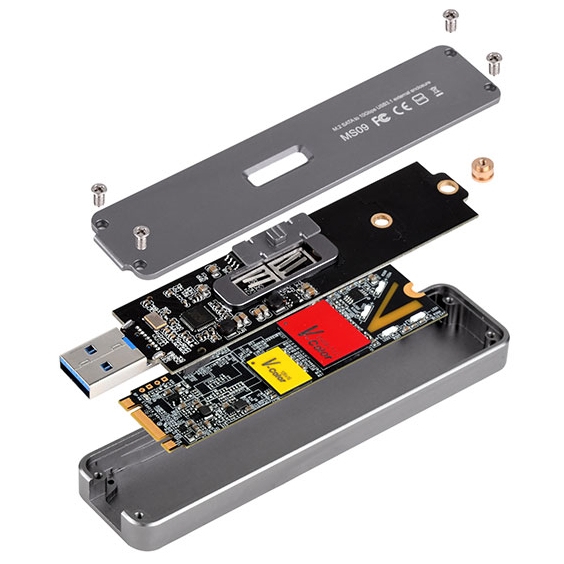 M.2 SSD를 위한 외장 USB 3.1 케이스, 실버스톤 MS09